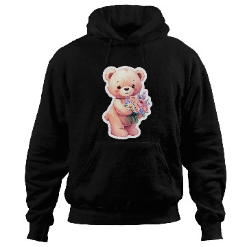Discover Teddy bear with bouquet of flowers Hoodies
