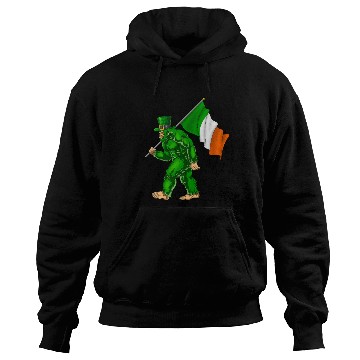 Discover St. Patrick's Day Bigfoot Ireland Flag Hoodies