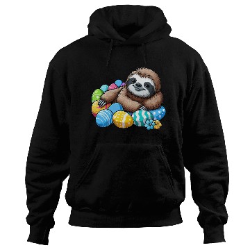 Discover Cute Sloth Easter Egg Cartoon Chilling Hoodies
