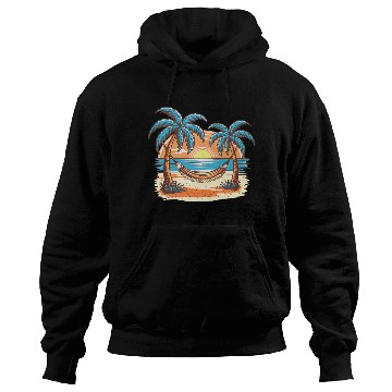 Discover Tropical Sunset Hammock Scene Hoodies