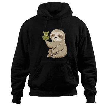 Discover Taurus Zodiac Sloth with Leaf Symbol Serenity Hoodies