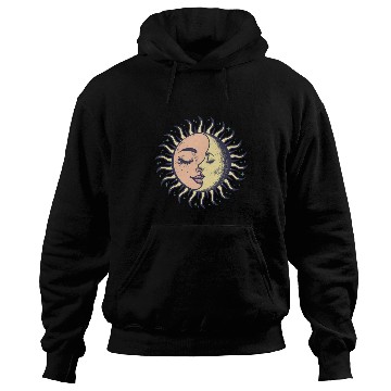 Discover Boho Sun Moon Spirituality Sun Face Hoodies