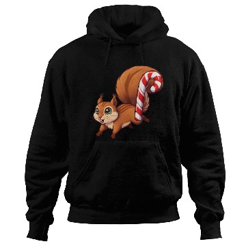 Discover A squirrel with a candy cane tail. Hoodies
