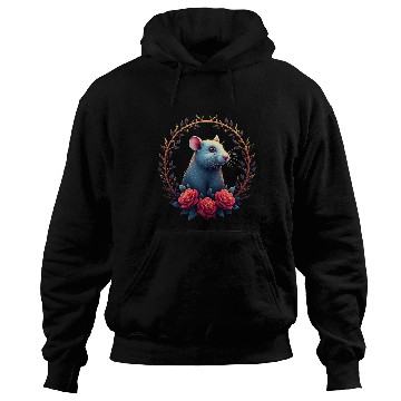 Discover Hamster Flowers Art | Geometric Animal Design Hoodies
