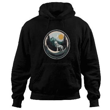 Discover Lone Wolf Under Moonlit Sky Hoodies