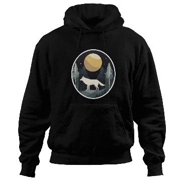 Discover Lone Wolf Under Moonlit Sky Hoodies