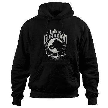 Discover Lunar Guardian Celestial Wolf Moon Phases Hoodies