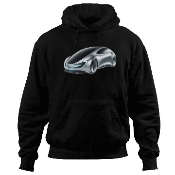 Discover Silver and Black Futuristic Car Hoodies