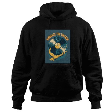 Discover Retro Vinyl Record Held Hoodies