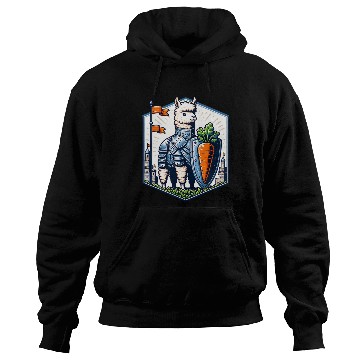 Discover Llama Knight With Carrot Shield Adventure Hoodies