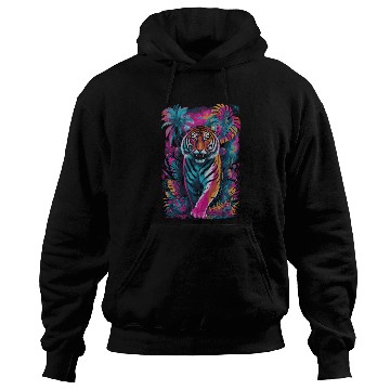 Discover Psychedelic Tiger in Vibrant Jungle Design Hoodies