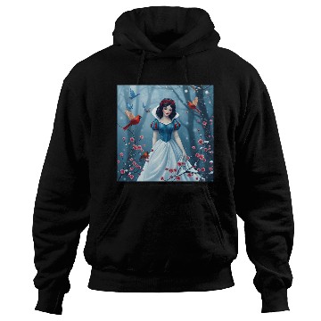 Discover Snow White fantasy with birds. Hoodies