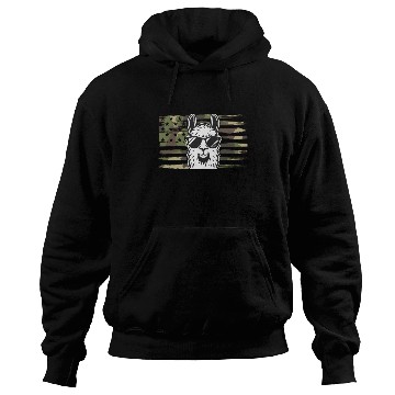 Discover Llama Camouflage US Flag Llama Hoodies
