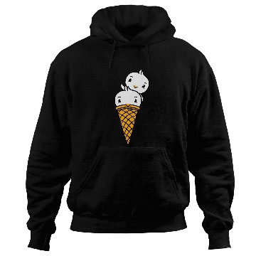Discover Two Birds Ice Cream Waffle Scoops Greeting Waving Hoodies