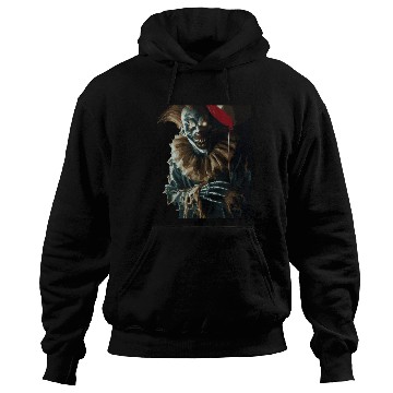 Discover Creepy Ghost Clown with Red Balloon – Hoodies