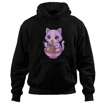 Discover Kawaii Cat Ramen Hoodies