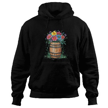 Discover "Rustic Blossom Barrel" Hoodies