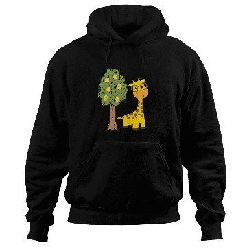 Discover Funny giraffe and tree drawing Hoodies