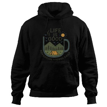 Discover Adventure Brewed Daily Hoodies