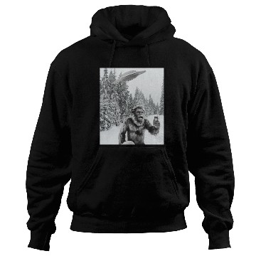 Discover Bigfoot Selfie With Alien UFO Funny Sasquatch Hoodies