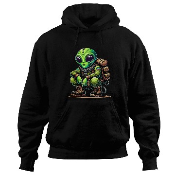 Discover Funny cartoon Chill Alien in Space Suit Hoodies