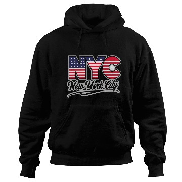 Discover Patriotic Design Featuring NYC Text With flag Hoodies