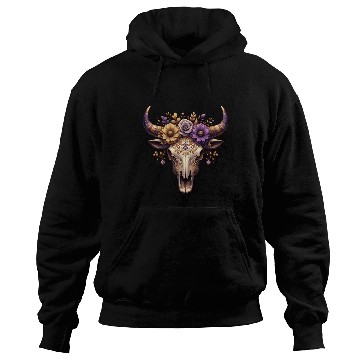 Discover Boho Bull Skull with Floral – Western Bohemian Hoodies