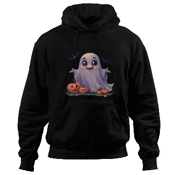 Discover Adorable Rounded Ghost Cartoon Hoodies.