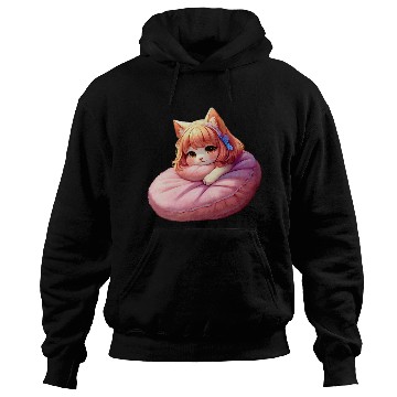Discover Neko Snoozing Under Sakura Hoodies