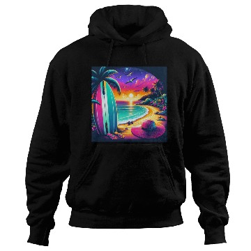 Discover Tropical Sunset Surf Vibes Hoodies
