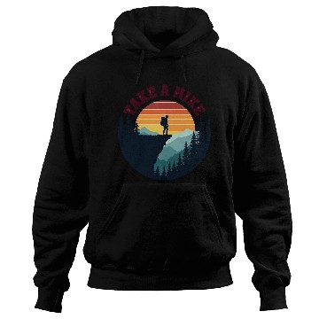 Discover Take A Hike - Vintage Sunset Mountain Silhouette Hoodies