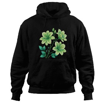 Discover Green Lilies Floral Design Hoodies