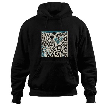 Discover Teal & Black Floral Pattern Hoodies