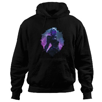 Discover Dark Elf Warrior with Violet Energy Aura Hoodies