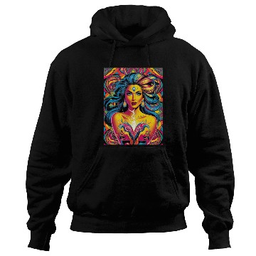 Discover Vibrant Psychedelic Goddess Illustration Hoodies