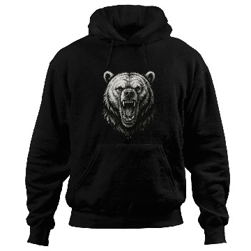 Discover Fierce Roaring Bear Head Hoodies – Bold Wilderness