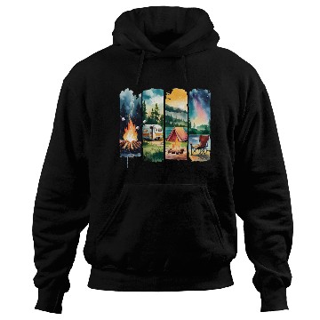 Discover Brushstroke Camping Life Hoodies