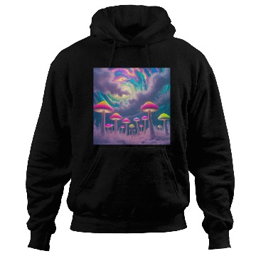 Discover Neon Mushroom Forest – Psychedelic Minimalist Hoodies