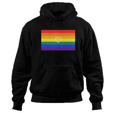 Discover Rainbow Heart Pride Flag Hoodies