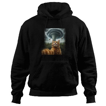 Discover Funny Tornado Cat Selfie Flying Cow Meme Hoodies