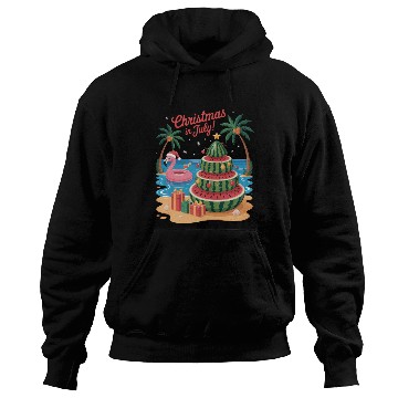 Discover Christmas In July Watermelon Xmas Tree Santa Hoodies