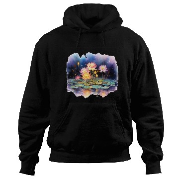 Discover Retro Zen Lotus Firefly Night Hoodies