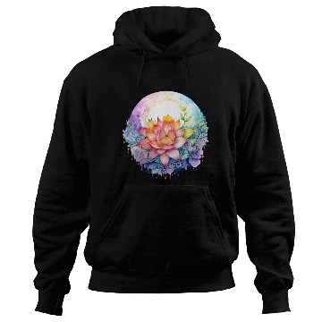 Discover Retro Zen Lotus Mandala Rainbow Hoodies
