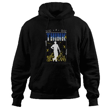 Discover Think Abstract Player Silhouette Flames Art Hoodies