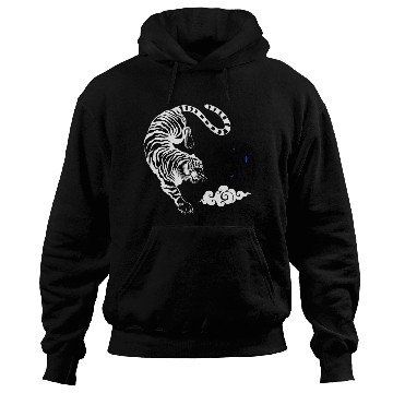 Discover Celestial Pounce: Cosmic Tiger in the Night Hoodies