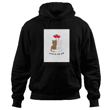 Discover White Brown Illustrative Cat Couple Hoodies 202