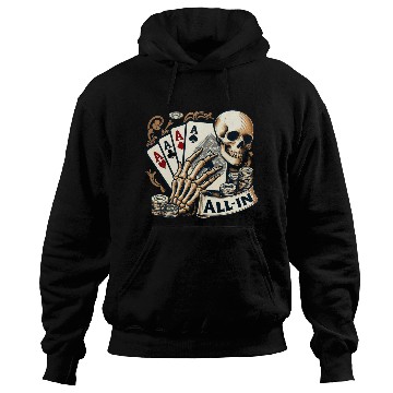 Discover Casino Cards Gambling Skeleton Hand Gothic Hoodies
