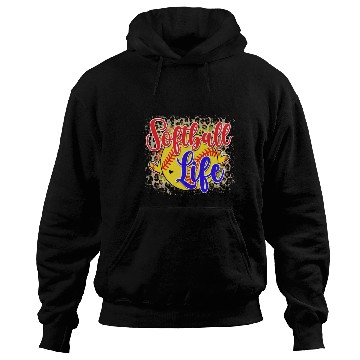Discover Softball Life Leopard Print Grunge Hoodies