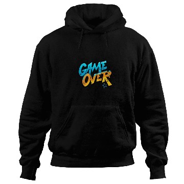 Discover Blue and Yellow Graffiti Game Over Hoodies 2025
