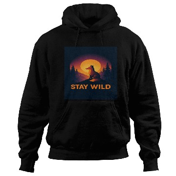 Discover Stay Wild Forest Fox Illustration Hoodies